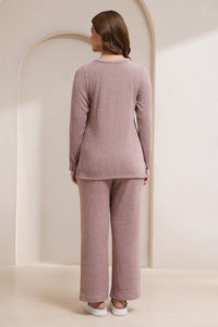 Blissful Rib Lounge Top - Pale Pink thumbnail 6