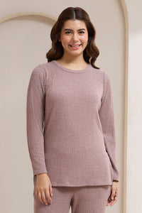 Blissful Rib Lounge Top - Pale Pink thumbnail 1