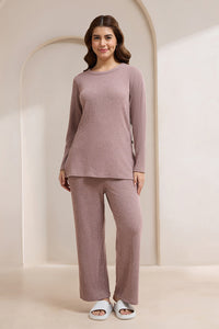 Blissful Rib Lounge Top - Pale Pink thumbnail 5