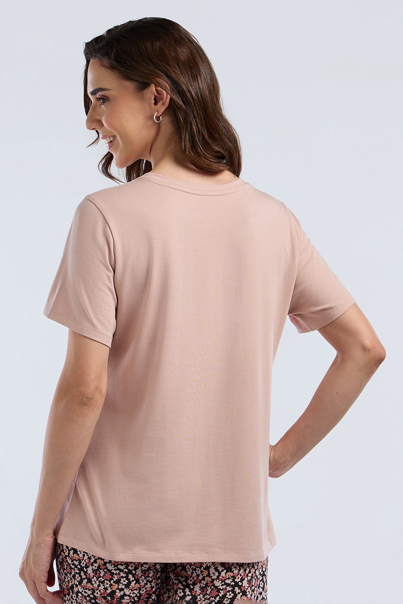 Scoop Neck Sleep Tee - Good Vibes Print - Image 2 of 7
