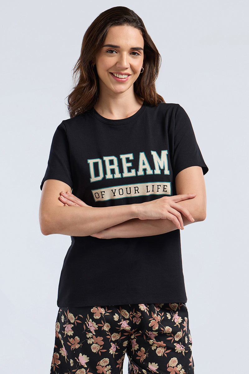 Scoop Neck Sleep Tee - Nocturine Dreams Print - Image 3 of 7
