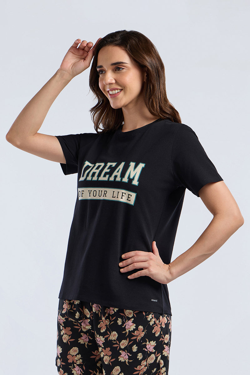 Scoop Neck Sleep Tee - Nocturine Dreams Print