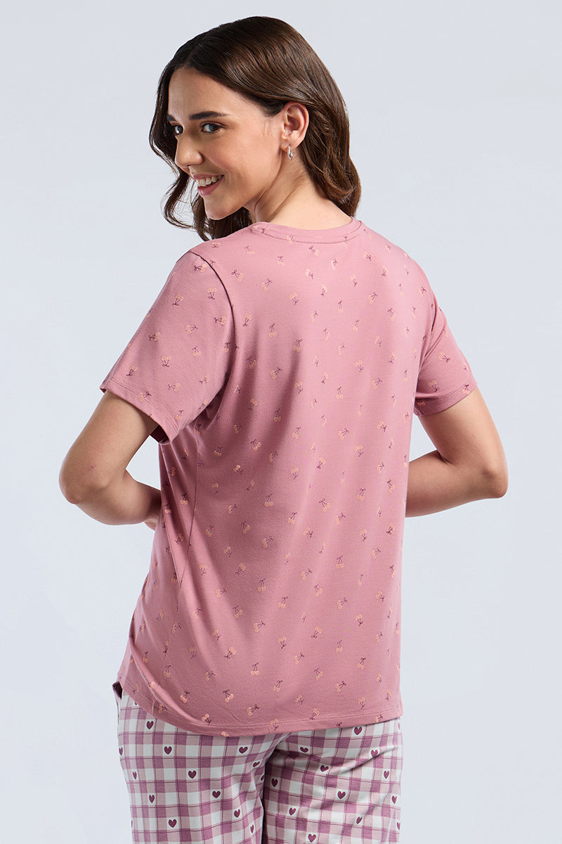 Scoop Neck Sleep Tee - CherryPop Print - Image 2 of 7