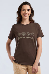 Scoop Neck Sleep Tee - Seashell Dust Print thumbnail 1