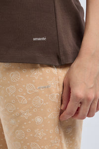 Scoop Neck Sleep Tee - Seashell Dust Print thumbnail 5