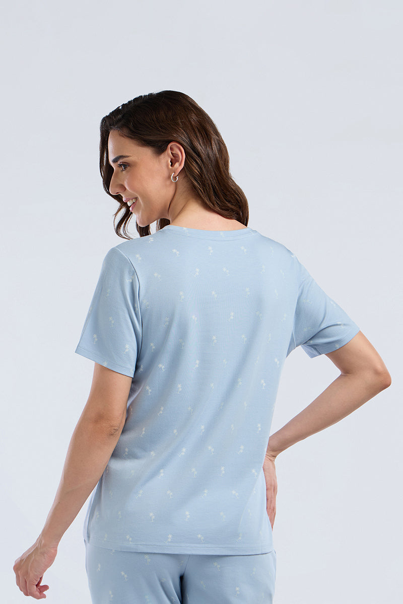 Scoop Neck Sleep Tee - Ocean Botanica Print - Image 2 of 7