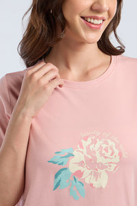 Scoop Neck Sleep Tee - Whispering Peonies Print thumbnail 4