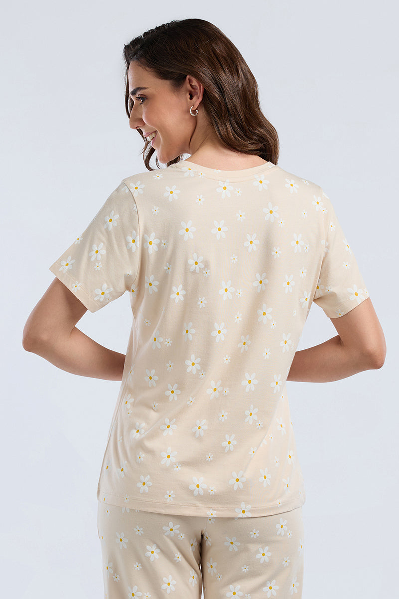 Scoop Neck Sleep Tee - Bloom day Print - Image 2 of 7