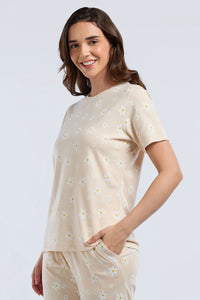 Scoop Neck Sleep Tee - Bloom day Print thumbnail 3