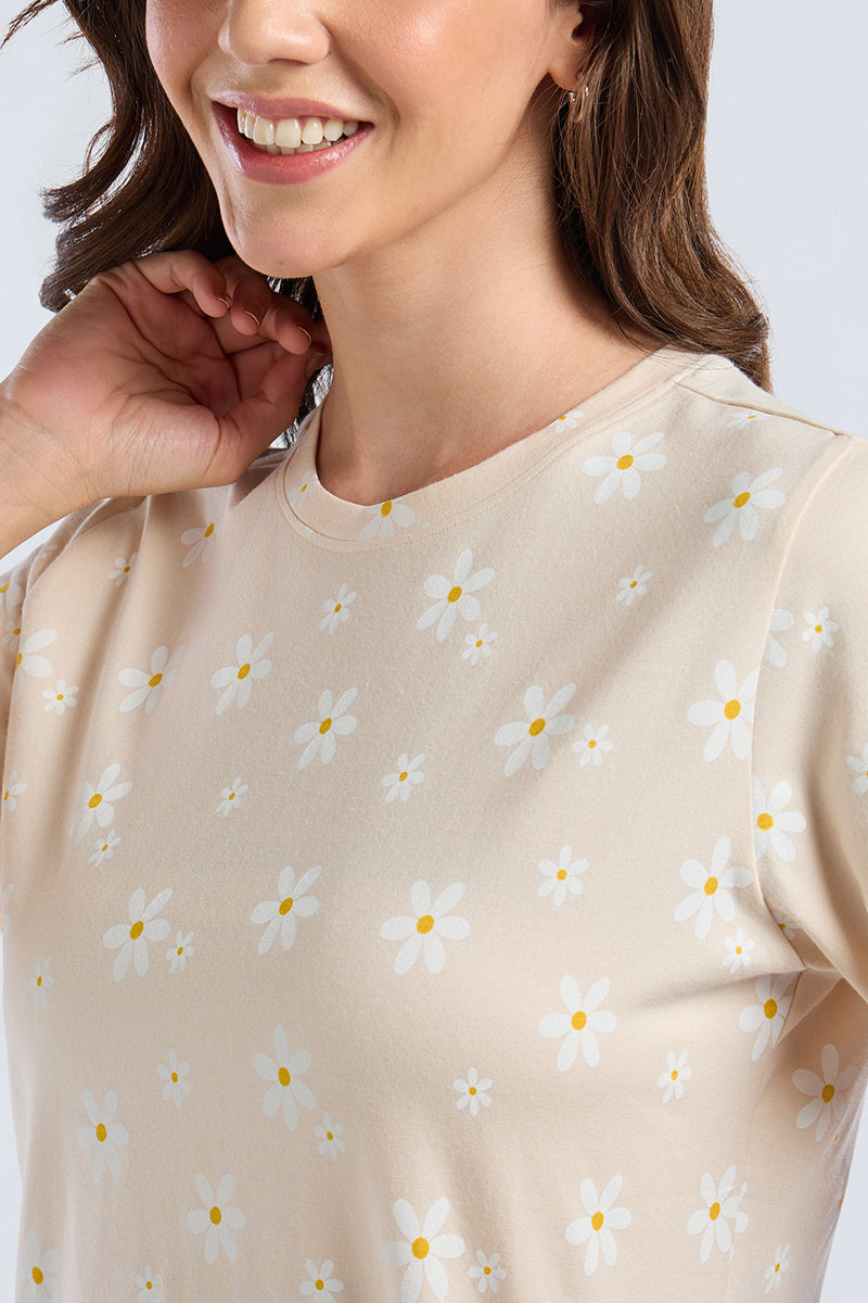 Scoop Neck Sleep Tee - Bloom day Print - Image 4 of 7