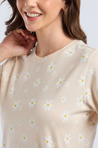 Scoop Neck Sleep Tee - Bloom day Print thumbnail 4
