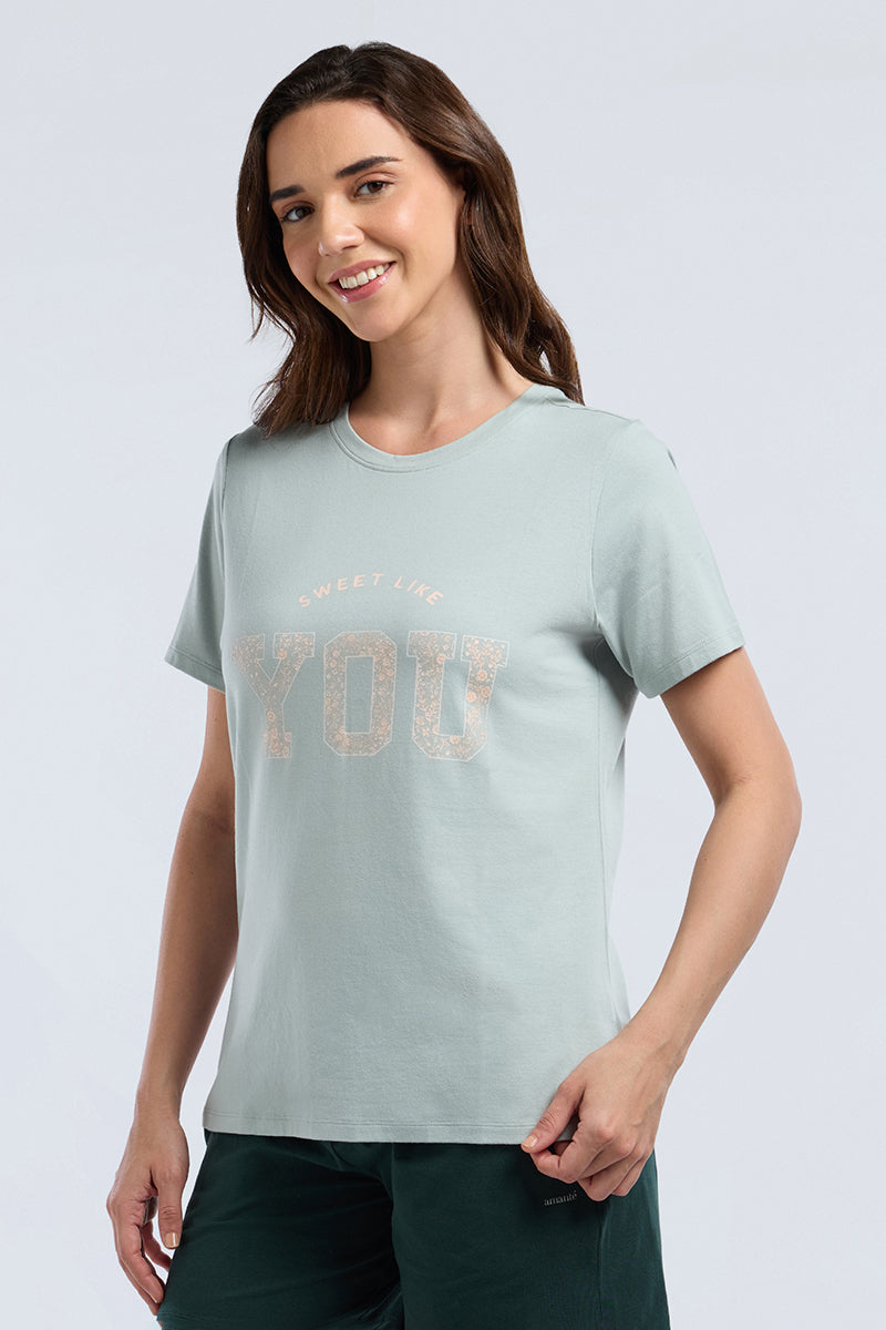 Scoop Neck Sleep Tee - Sugar Bloom Print - Image 4 of 7