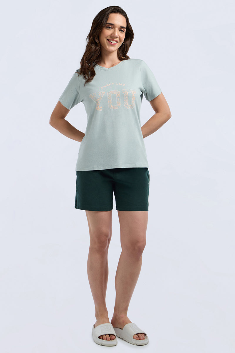 Scoop Neck Sleep Tee - Sugar Bloom Print