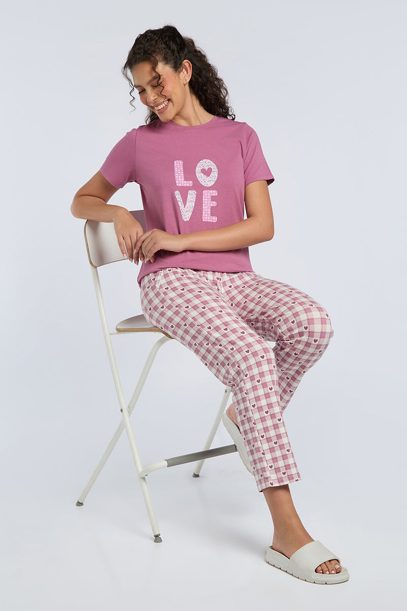 Scoop Neck Sleep Tee - Love In Bloom Print - Image 6 of 6