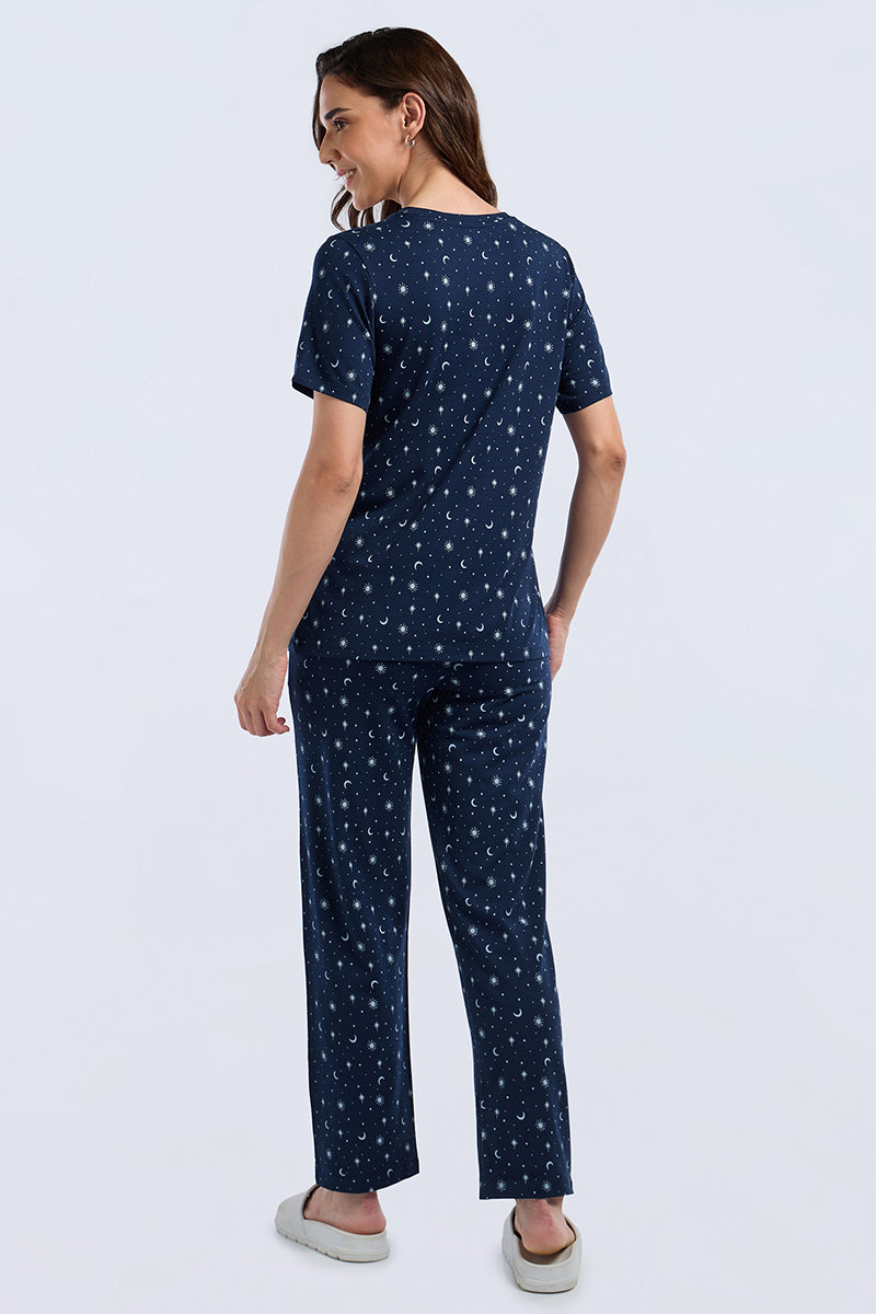 Scoop Neck Sleep Tee - Stardust Dreams Print - Image 1 of 7