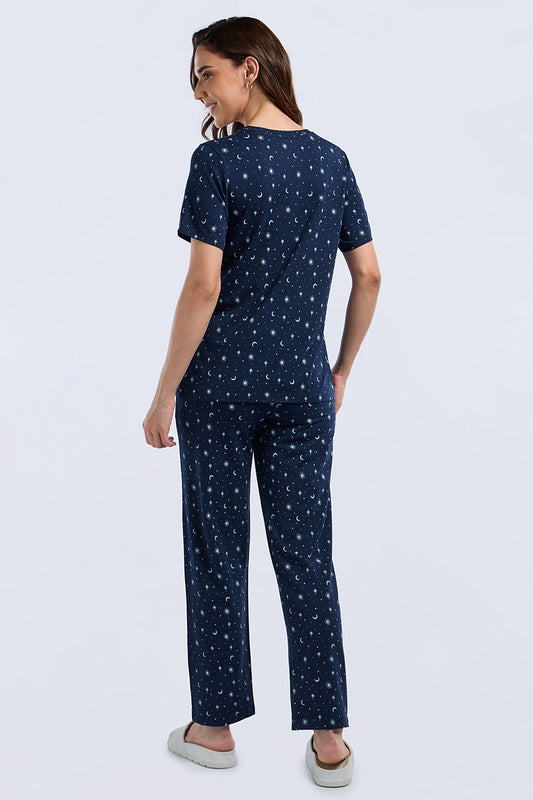 Scoop Neck Sleep Tee - Stardust Dreams Print