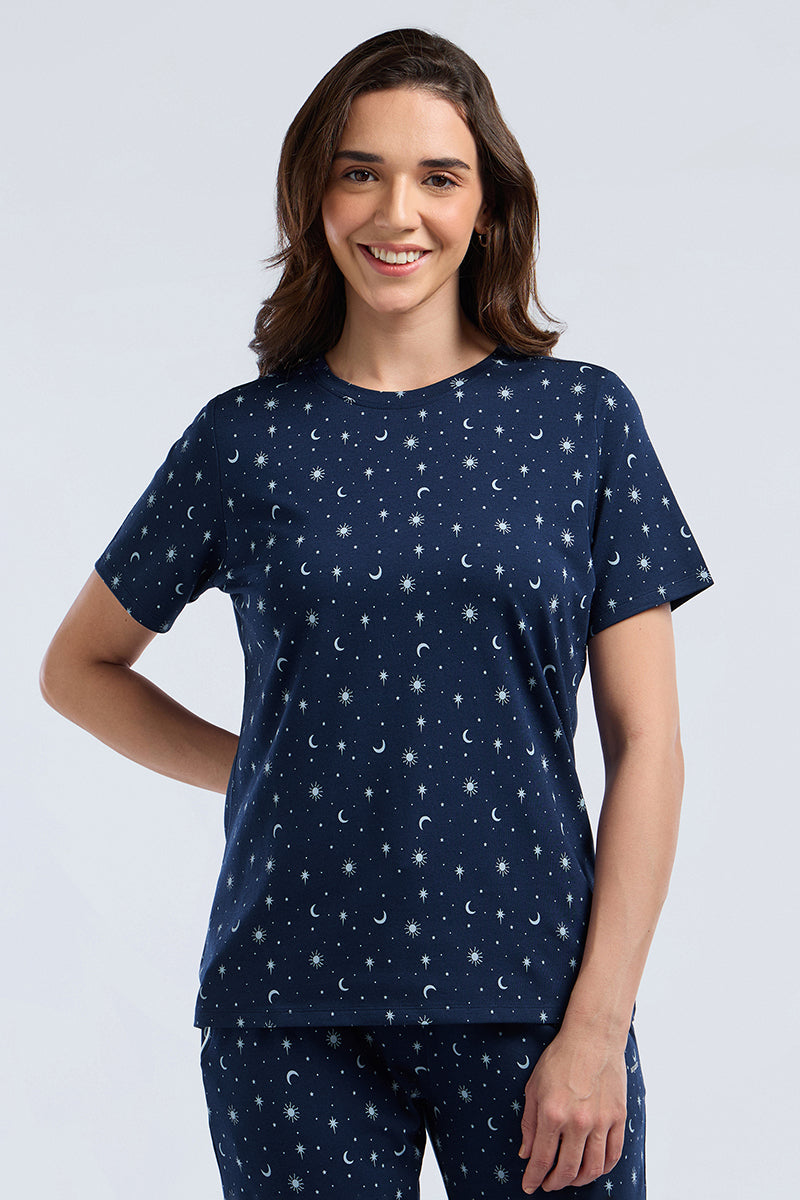 Scoop Neck Sleep Tee - Stardust Dreams Print