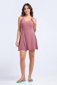 AQUABREEZE CROSS-BACK SWIM DRESS - Turkish Rose thumbnail 1