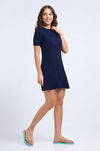 AQUABREEZE FLARED SWIM DRESS - New Navy thumbnail 4