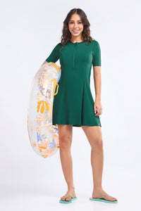 AQUABREEZE FLARED SWIM DRESS - Opal green thumbnail 6