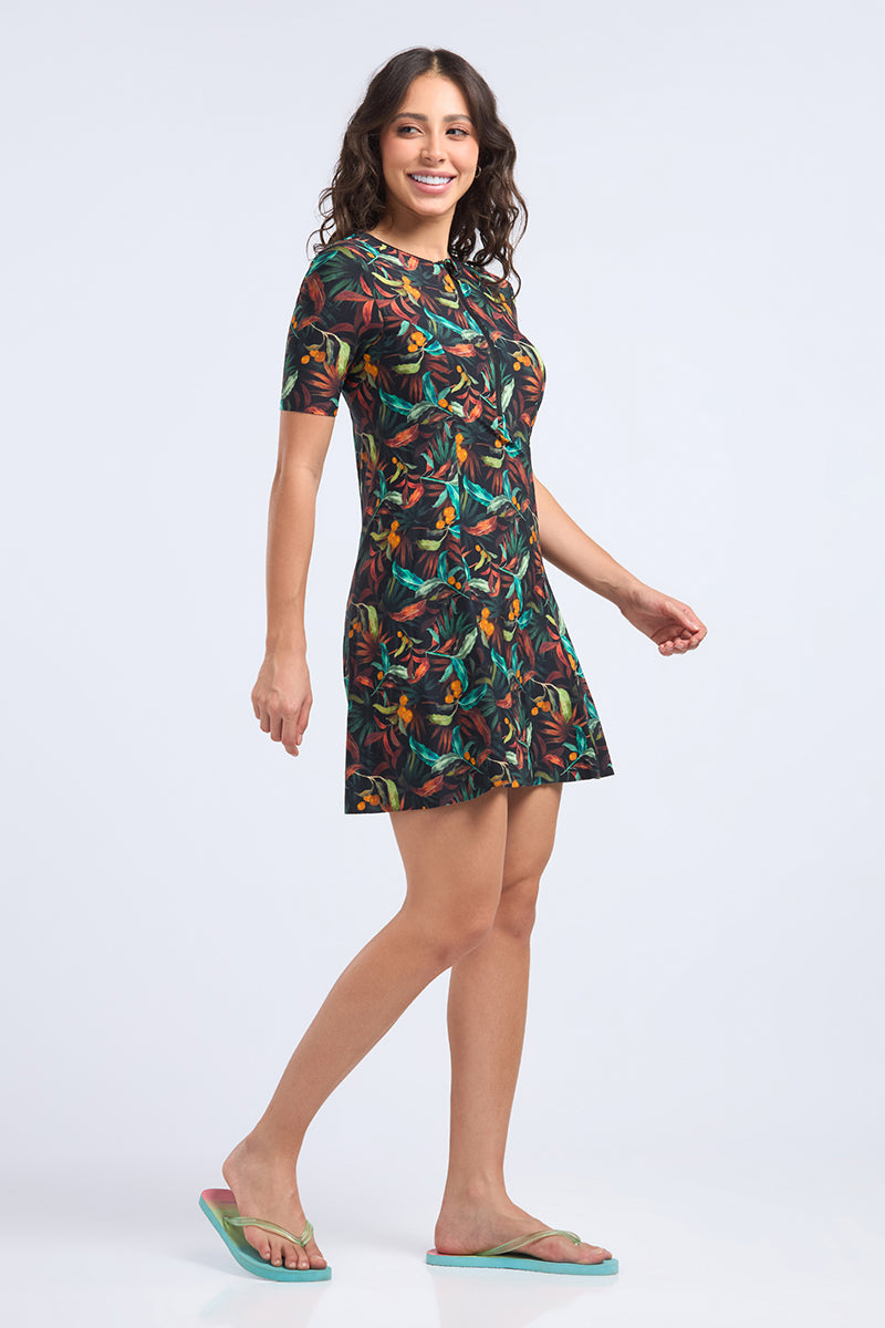 AQUABREEZE FLARED SWIM DRESS - Power Tropical Print - Image 3 of 6