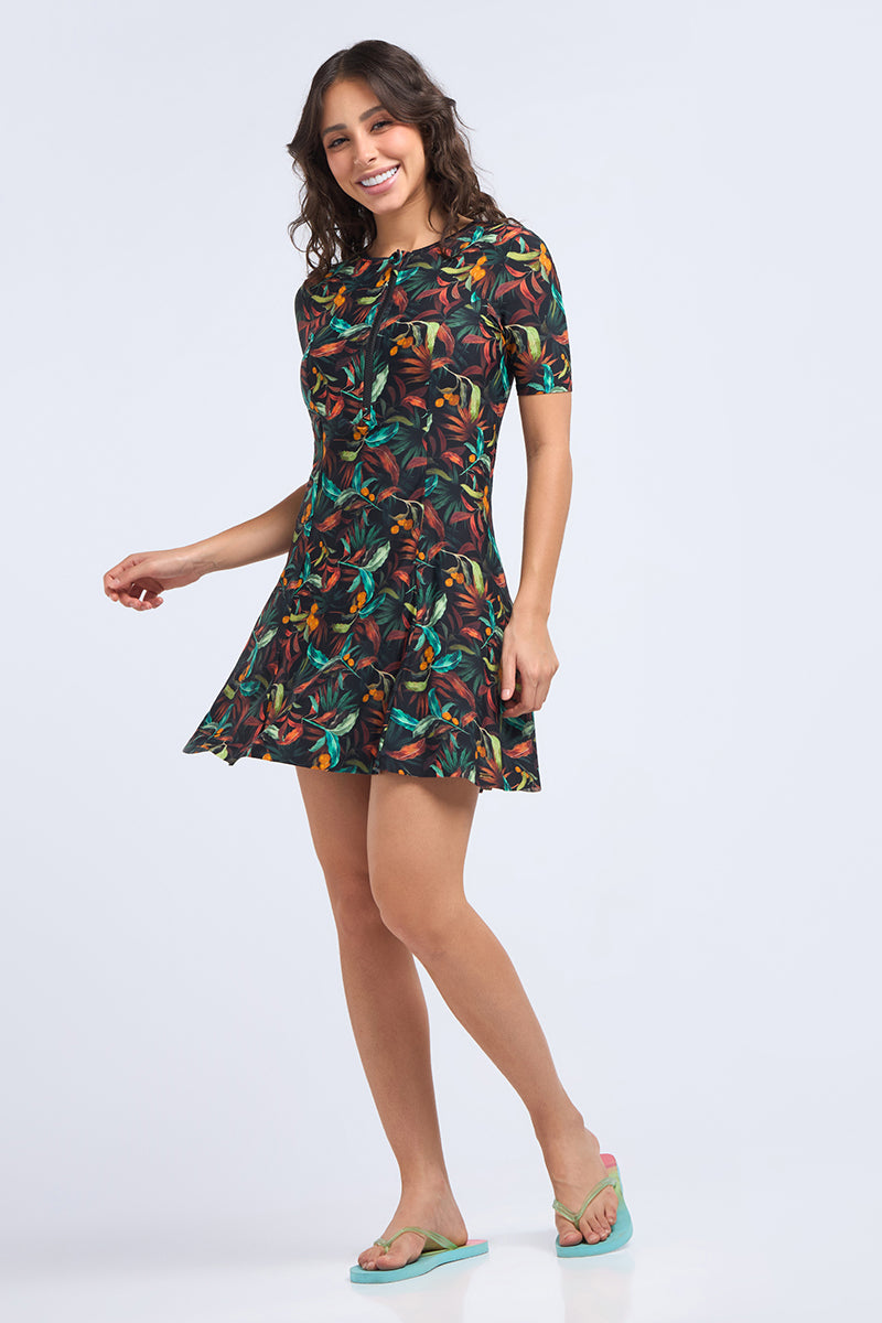 AQUABREEZE FLARED SWIM DRESS - Power Tropical Print - Image 5 of 6
