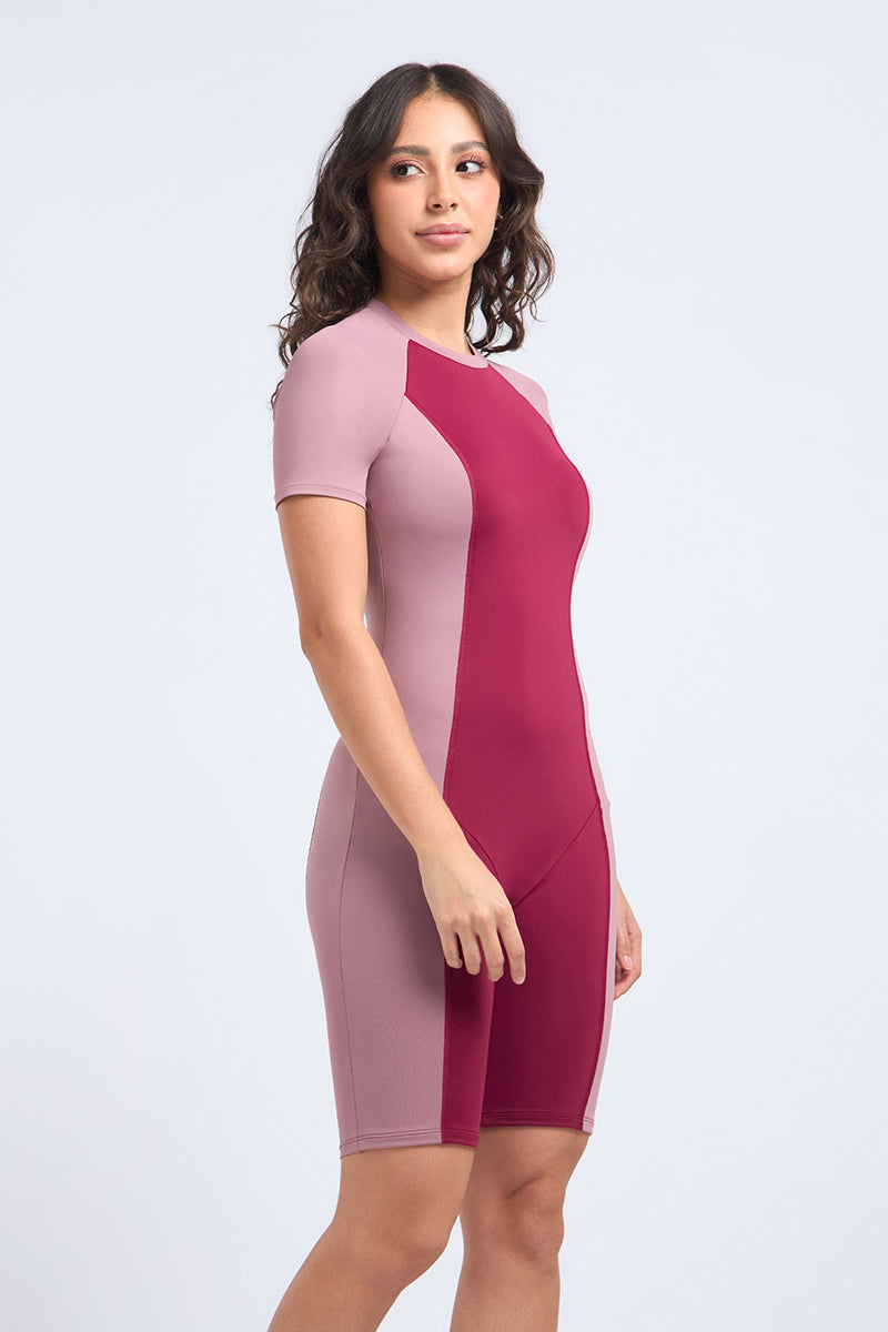 AQUABREEZE LEG SUIT - CHOKEBERRY and TURKISH ROSE