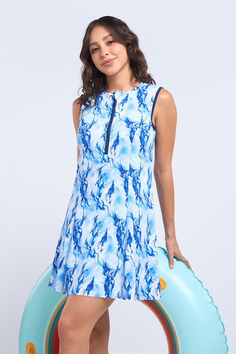 AQUABREEZE SLEEVELESS SWIM DRESS - Cosmo Print - Image 6 of 6