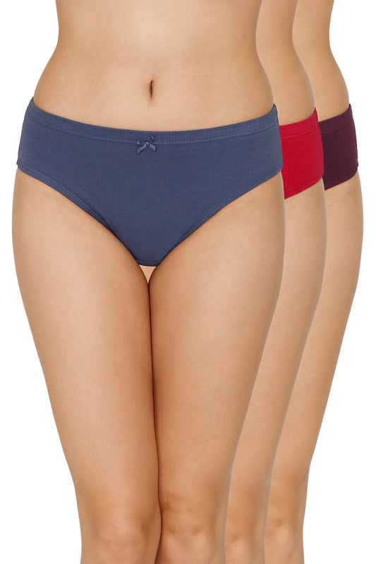 Inner Elastic Full Coverage Mid Rise Bikini Panty (Pack of 3)