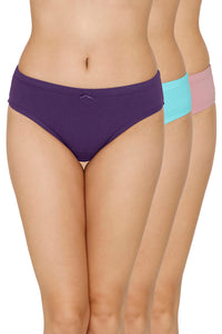 Inner Elastic Full Coverage Mid Rise Bikini Panty (Pack of 3) - color option