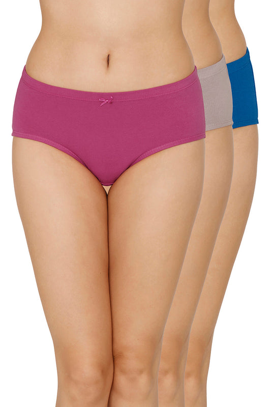 Inner Elastic Full Coverage Mid Rise Hipster Panty (Pack of 3)