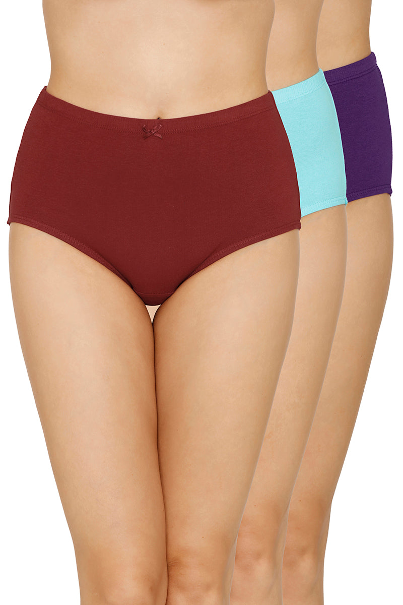 Inner Elastic Full Coverage High Rise Full Brief Panty (Pack of 3) - Image 1 of 7