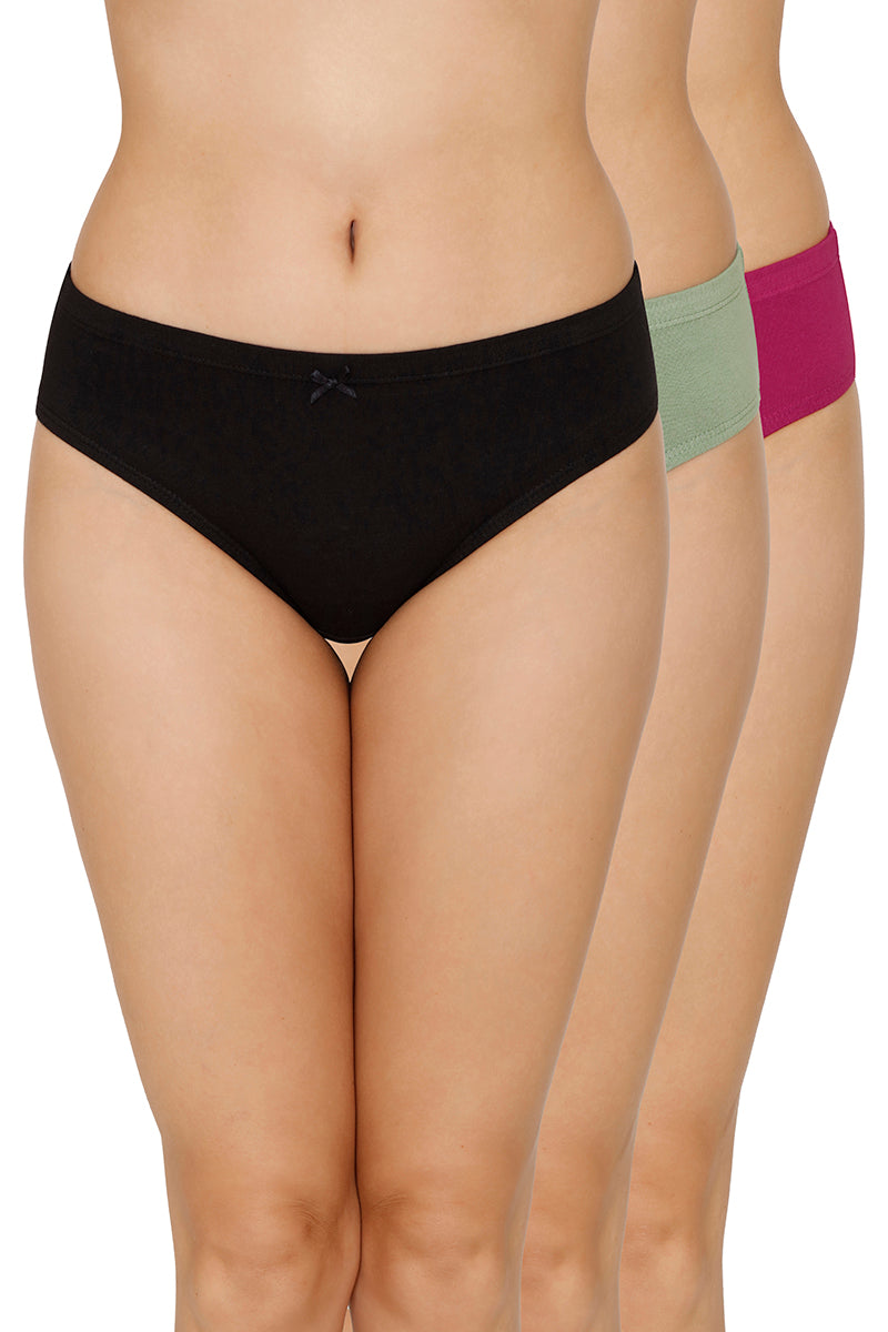 Inner Elastic Full Coverage Mid Rise Bikini Panty (Pack of 3) - Image 1 of 7