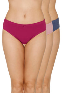 Inner Elastic Full Coverage Mid Rise Bikini Panty (Pack of 3) - color option