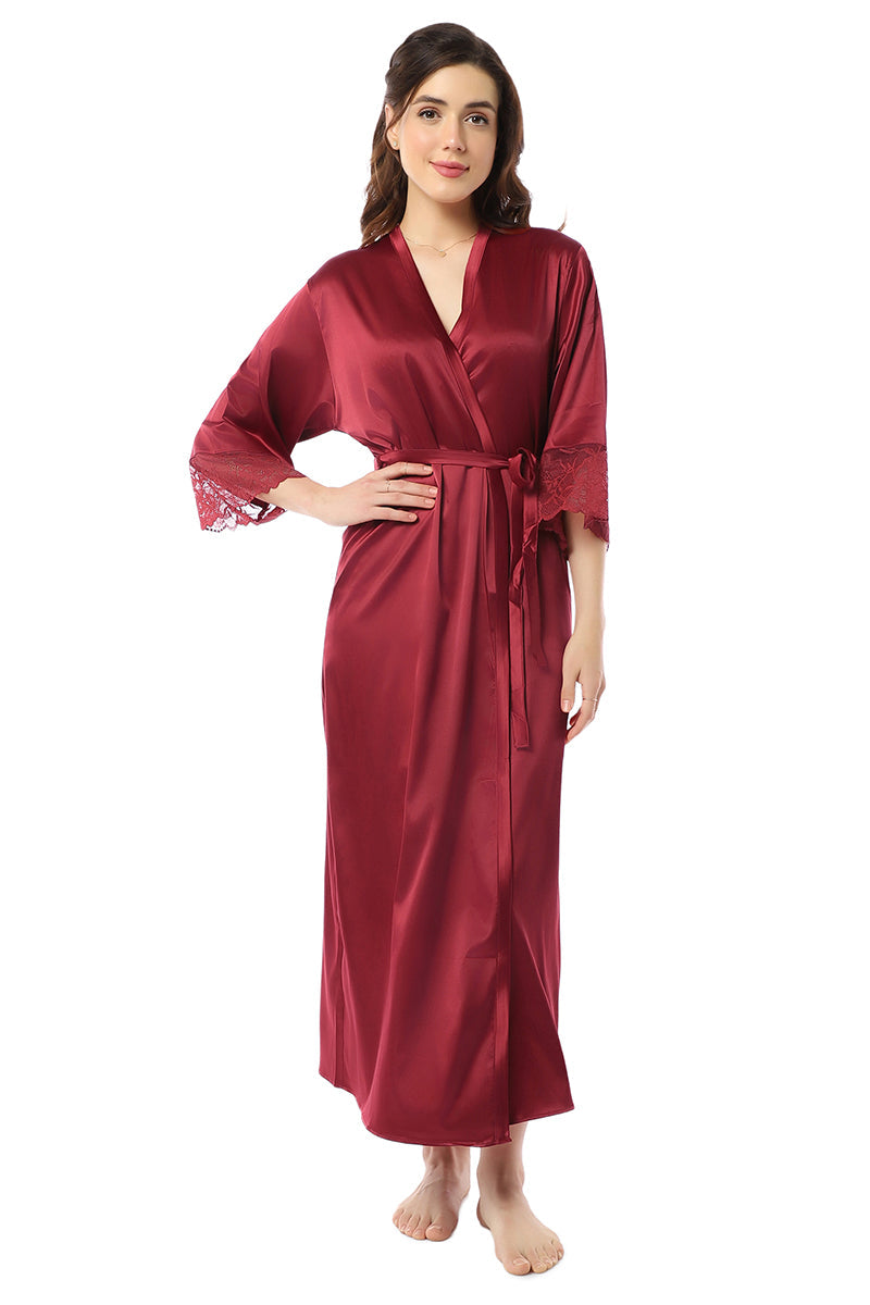 Red Satin Robe Satin Wedding Robe Red | Personalised Satin Robes