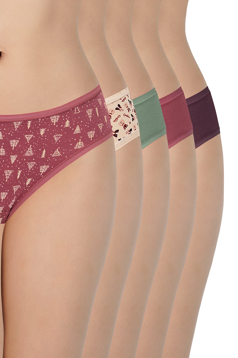 Assorted Low Rise Bikini Panties (Pack of 5)