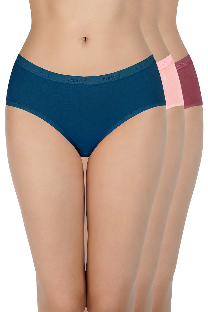 Solid Low Rise Hipster Panties (Pack of 3)