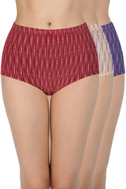 Printed High Rise Full Brief (Pack of 3)