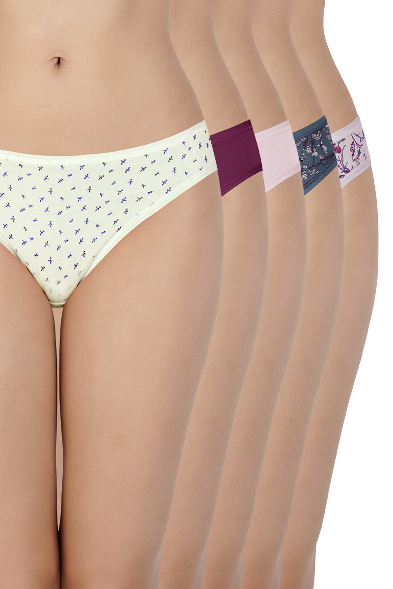 Assorted Low Rise Bikini (Pack of 5) - Purple Pr - Image 1 of 8