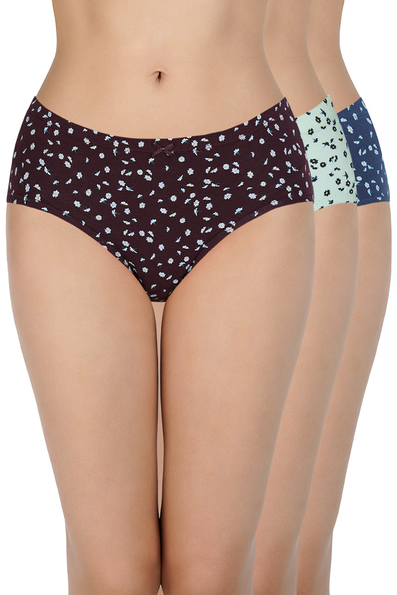 Printed Mid Rise Hipster (Pack of 3) - Image 1 of 10