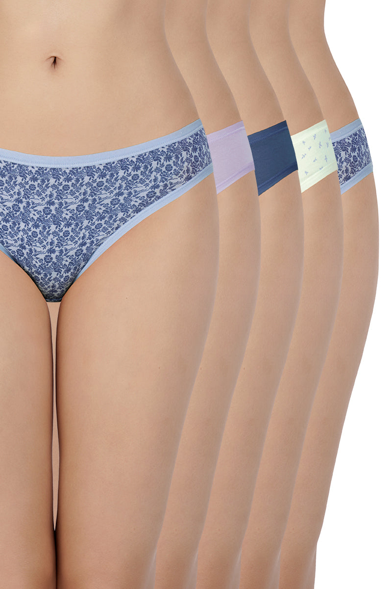Assorted Low Rise Bikini (Pack of 5) - Indigo Pr