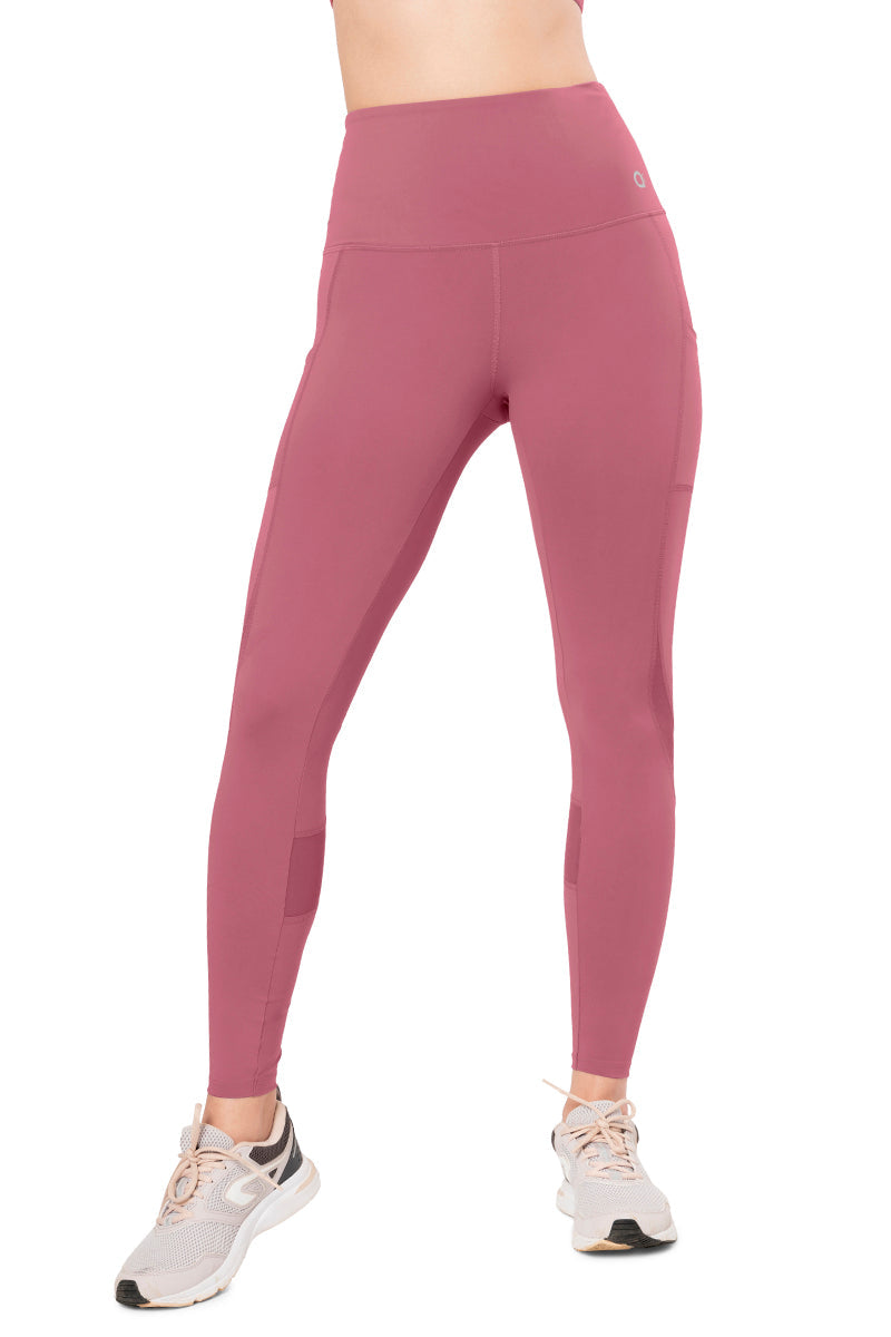 Flaunt Panelled High Rise Active Leggings - Heather Rose