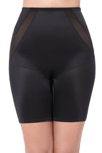 Solid Full Coverage High Rise Thigh Shaper - Black thumbnail 2