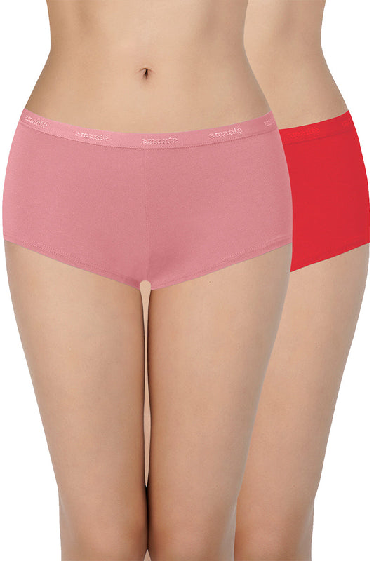 Solid Low Rise Boyshorts (Pack of 2) - C510