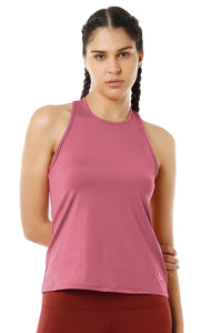 Flaunt Racerback Round Neck Tank Top - Heather Rose thumbnail 1