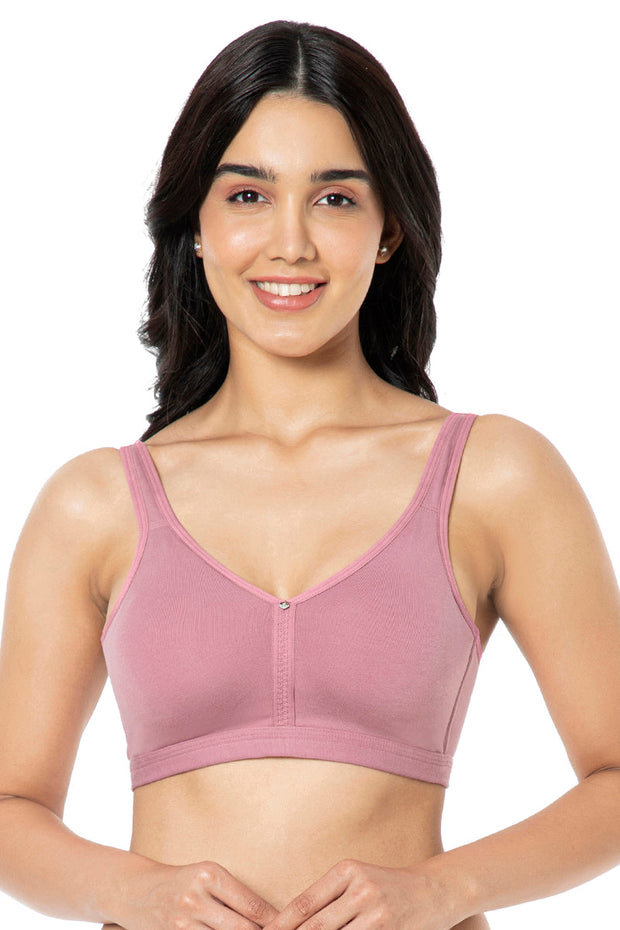 Cotton Chic Support Solid Non Padded Non-Wired Bra - Mesa Rose