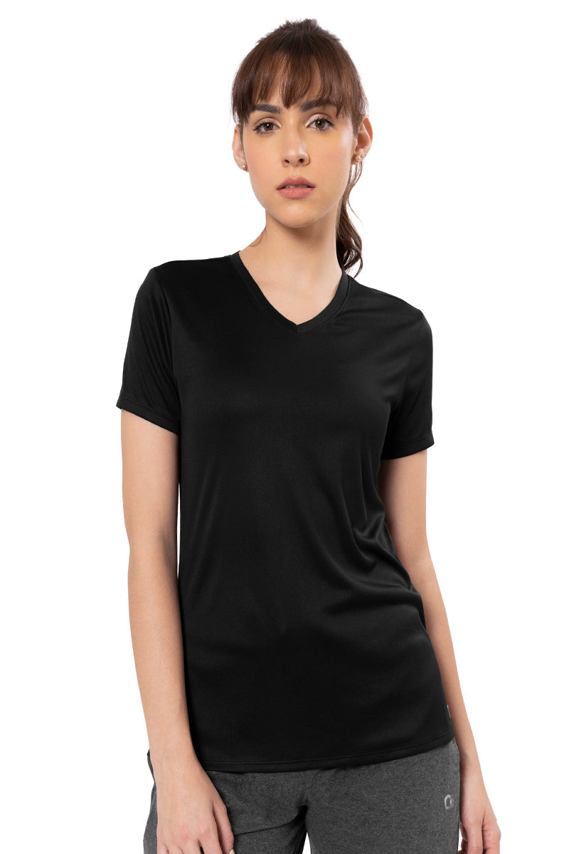 Energize Short Sleeve V-Neck Active T-Shirt - Jet Black - Image 1 of 6