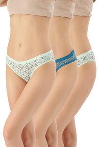 Printed Low Rise Bikini (Pack of 3) - color option