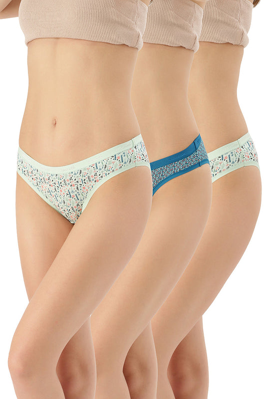 Printed Low Rise Bikini (Pack of 3)