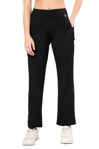 Flaunt Flared High Rise Travel Pants - Jet Black thumbnail 2
